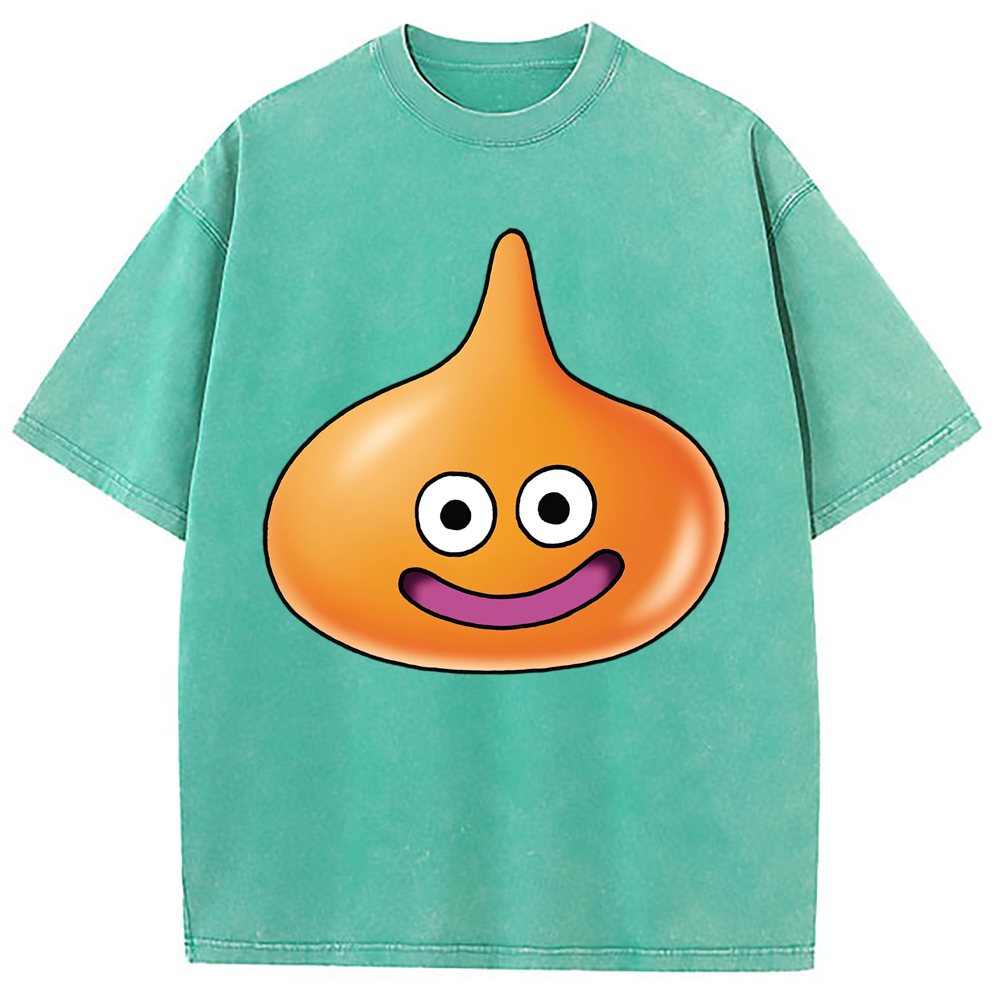 （画像用） ドラゴンクエスト Doragon Kuesuto Dragon Quest 綿100% ヴィンテージ風 半袖Tシャツ（フロントプリント）